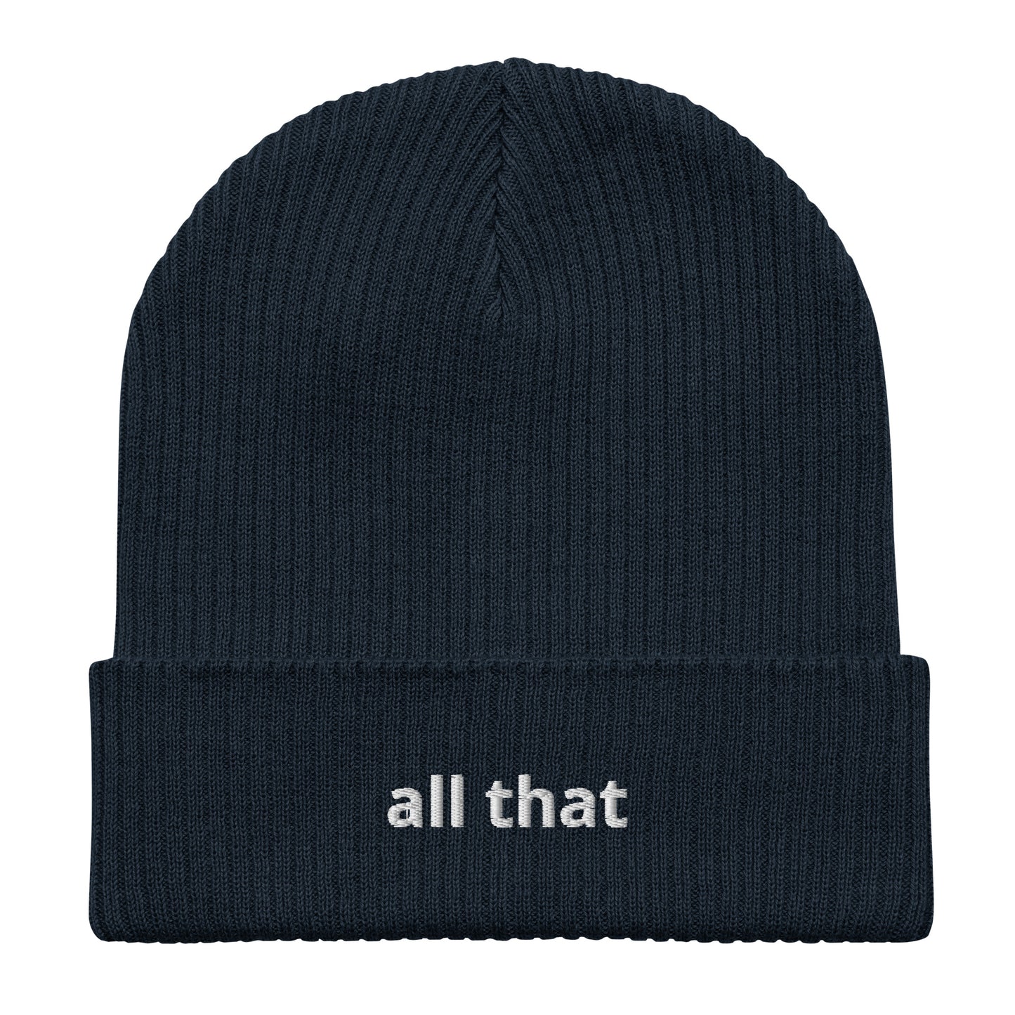 all that organic ribbed beanie