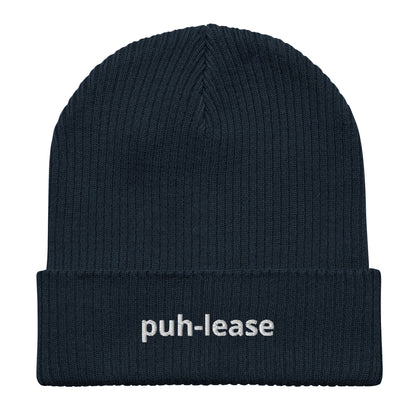 puh-lease organic ribbed beanie