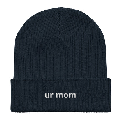ur mom organic ribbed beanie
