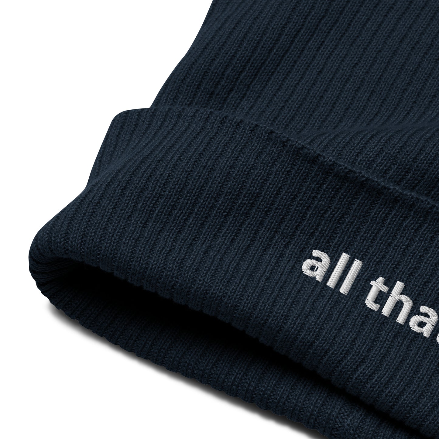 all that organic ribbed beanie